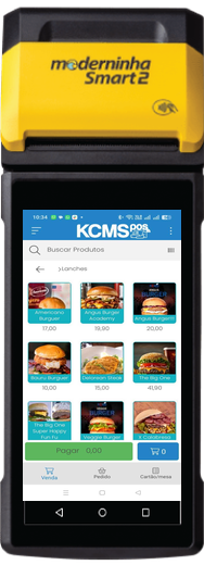Maquininha PagBank Moderninha Smart 2 compatível com o KCMS Smart POS